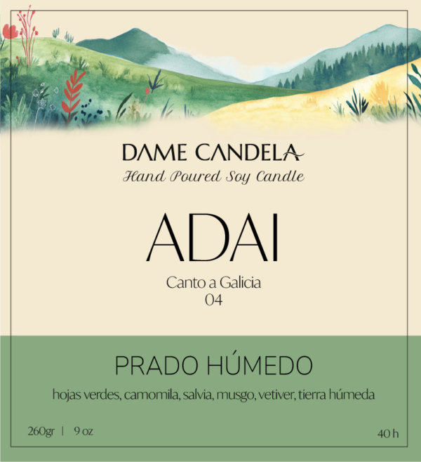 Vela aromática ADAI de Prado Húmedo - Imagen 3