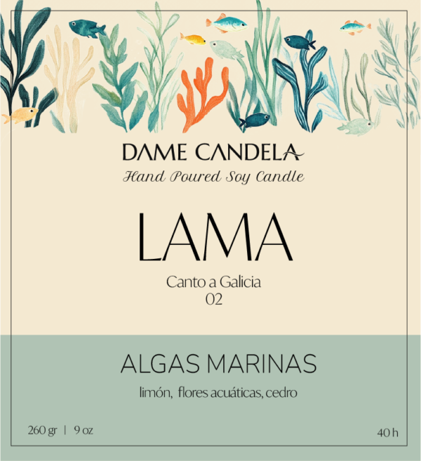 Vela aromática LAMA de Algas Marinas - Imagen 3