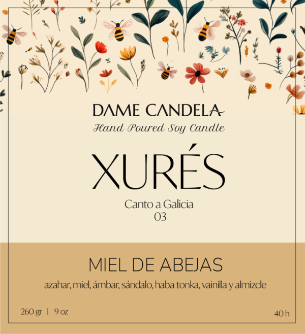 Vela aromática XURÉS de Miel de abejas - Imagen 3