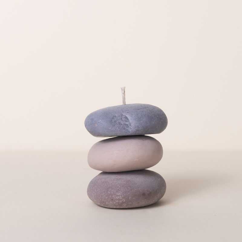 Vela decorativa Zen 3 piedras multicolor