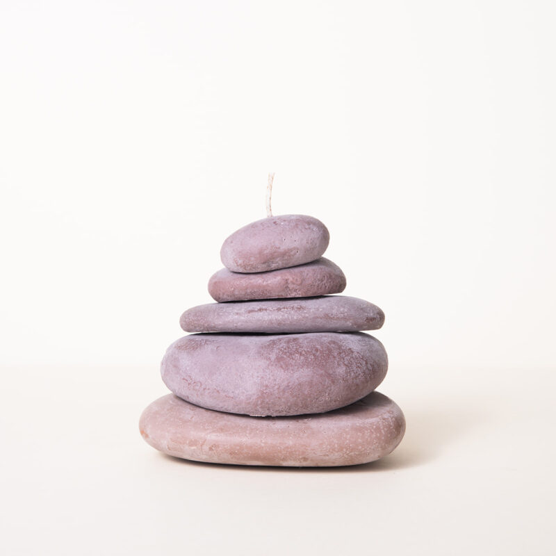 Vela decorativa Zen 5 piedras marrón